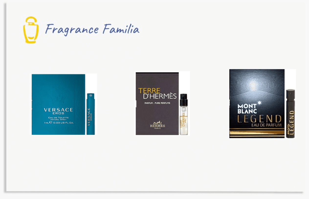 branded fragrance familia envelope with 3 free samples included