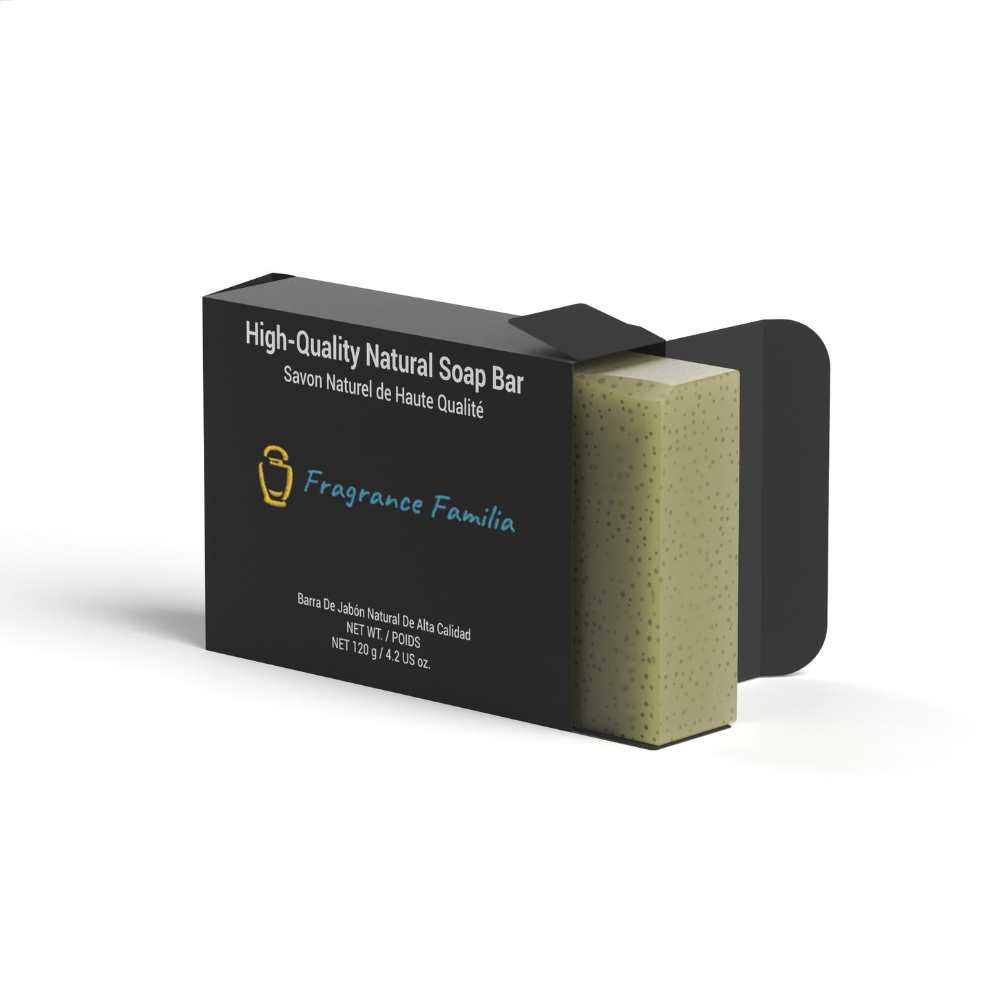 a bar of fragrance familia's sunflower soap contained in packaging