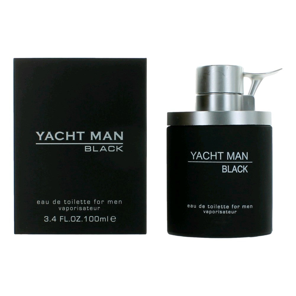 Bottle of Yacht Man Black by Myrurgia, 3.4 oz Eau De Toilette Spray for Men