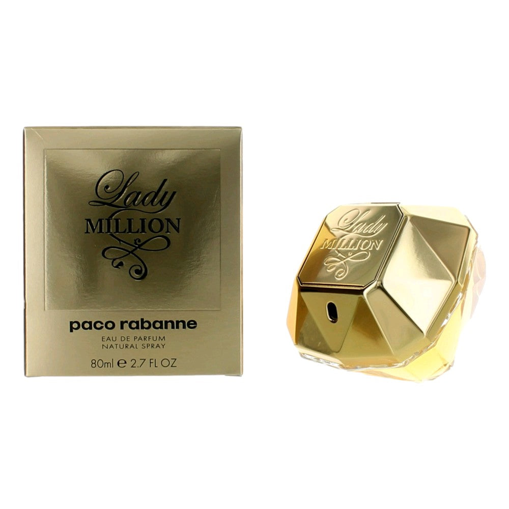 Bottle of Lady Million by Paco Rabanne, 2.7 oz Eau De Parfum Spray for Women