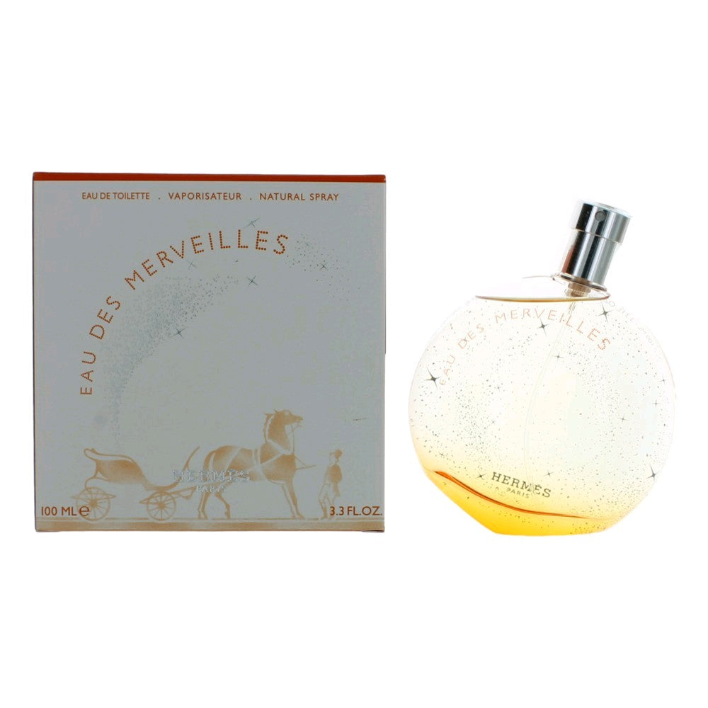 Bottle of Eau Des Merveilles by Hermes, 3.3 oz Eau De Toilette Spray for Women