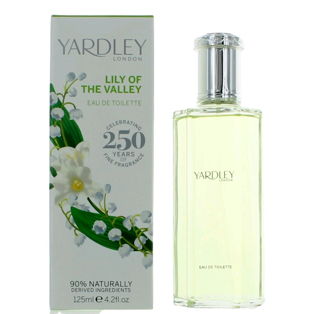 Bottle of Yardley Lily of the Valley by Yardley of London, 4.2 oz Eau De Toilette Spray for Women