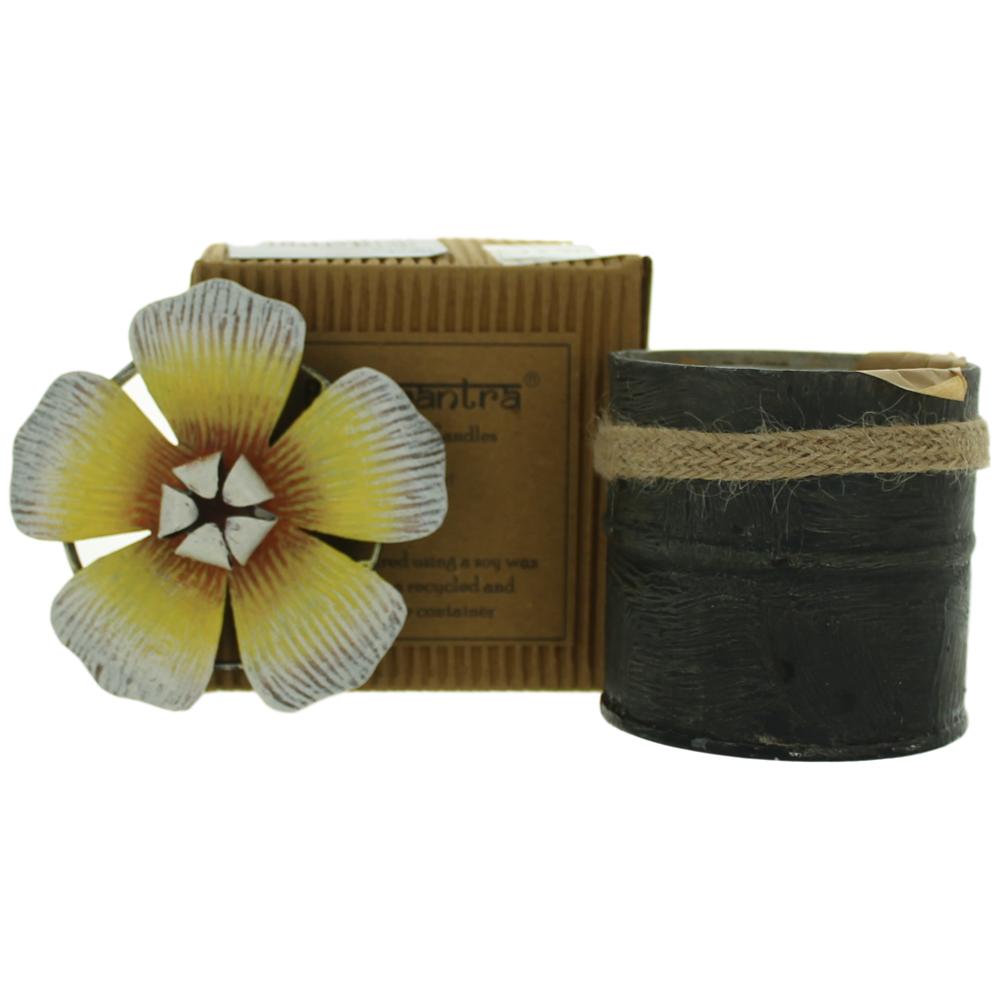 Bottle of Bali Mantra Handmade Scented Candle In Travel Pot - Redcurrant