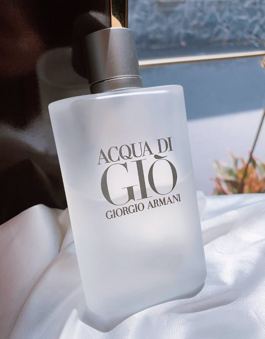 bottle of armani's refillable acqua dio gio cologne
