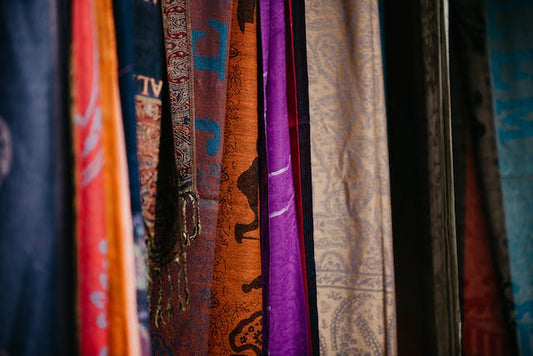 assorted color of fabrics and cloths
