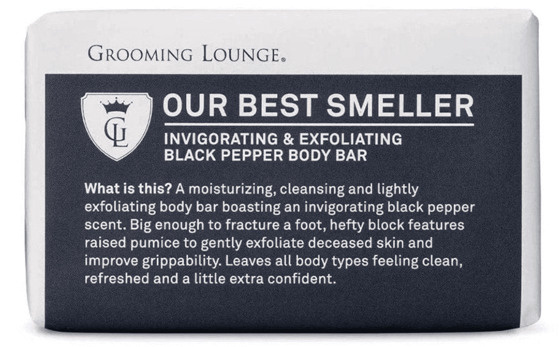 packaged bar of black pepper exfoliating soap
