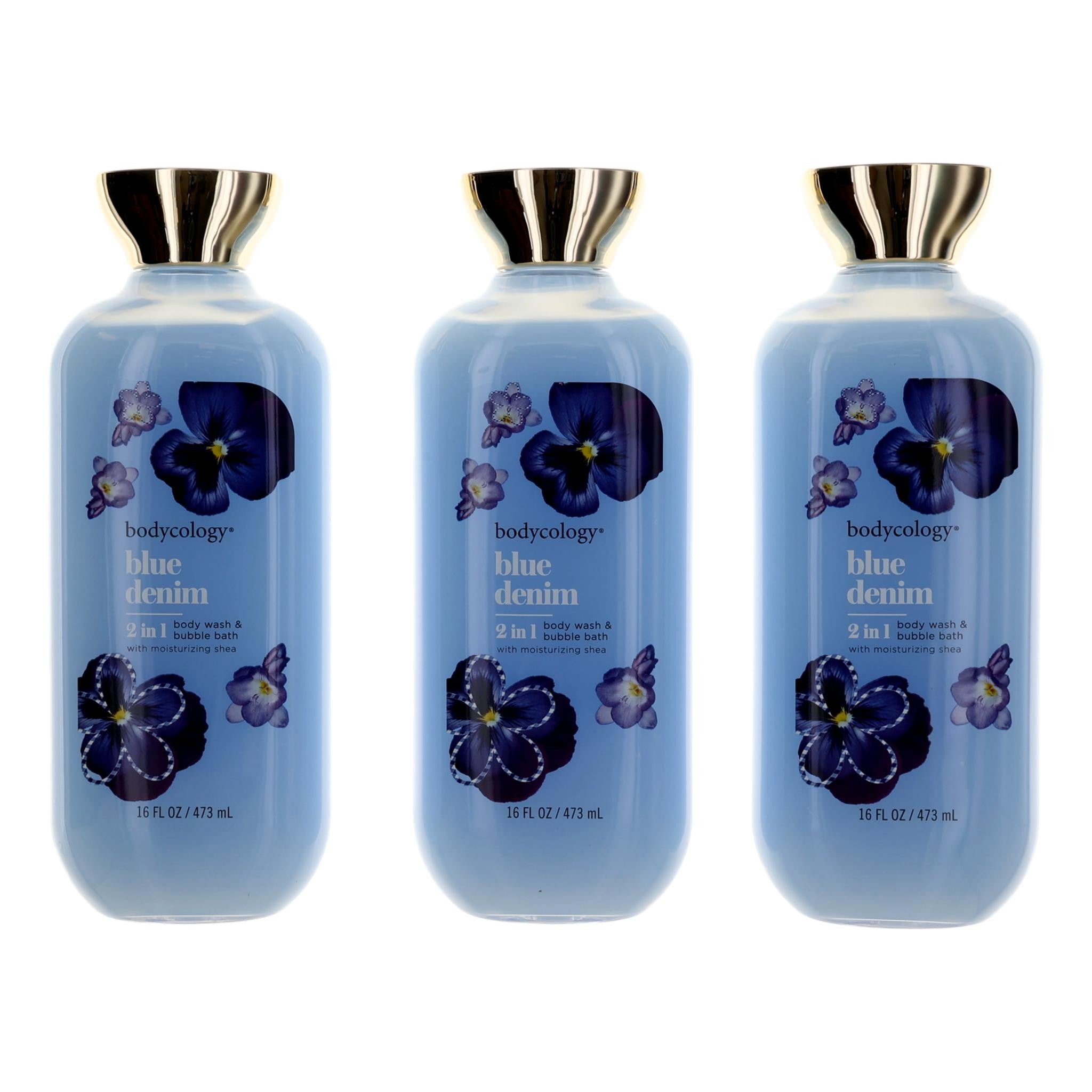 Photo of Blue Denim by Bodycology, 3 Pack 16oz 2 in 1 Body Wash & Bubble Bath women