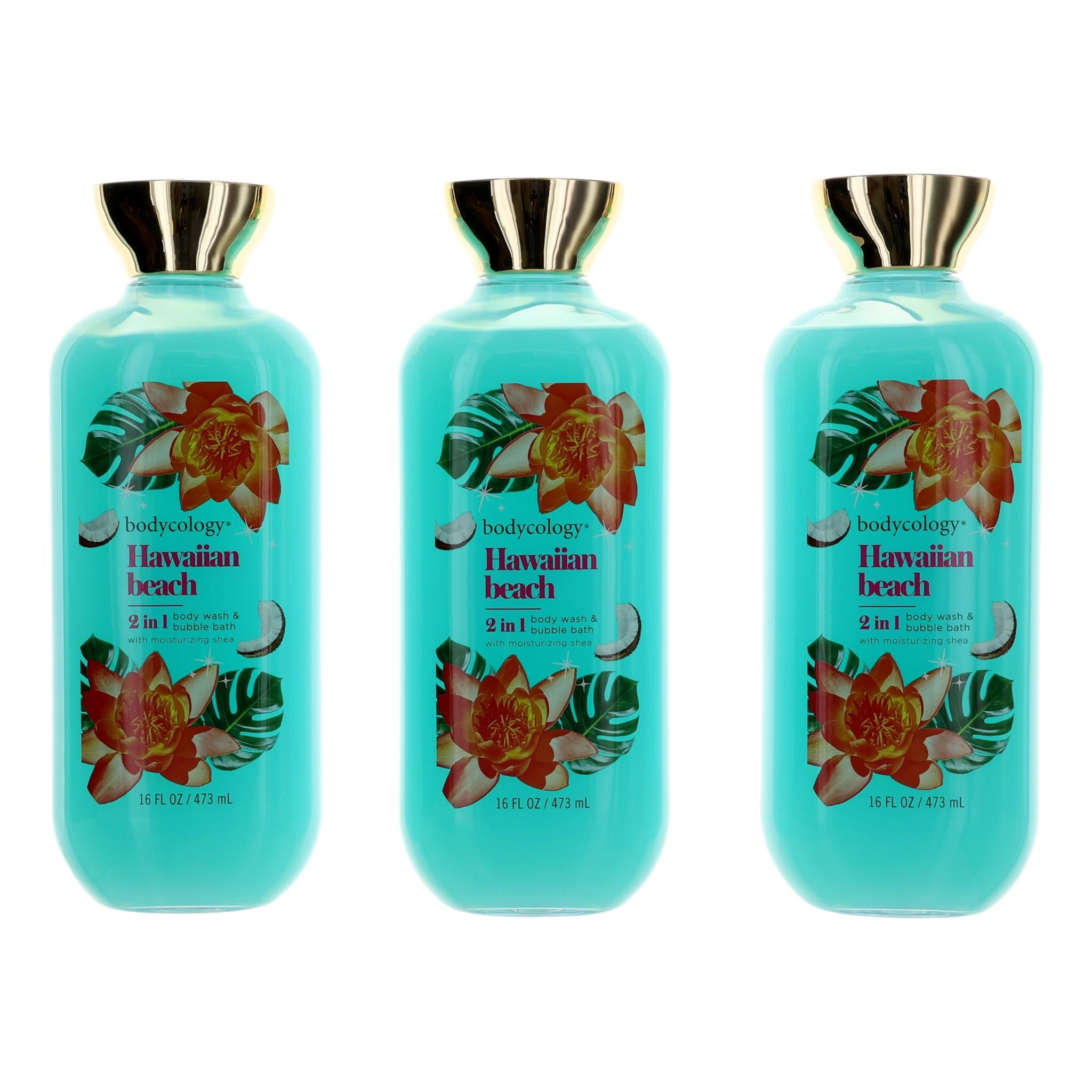 Photo of Hawaiian Beach by Bodycology, 3 Pack 16oz 2 in 1 Body Wash & Bubble Bath women