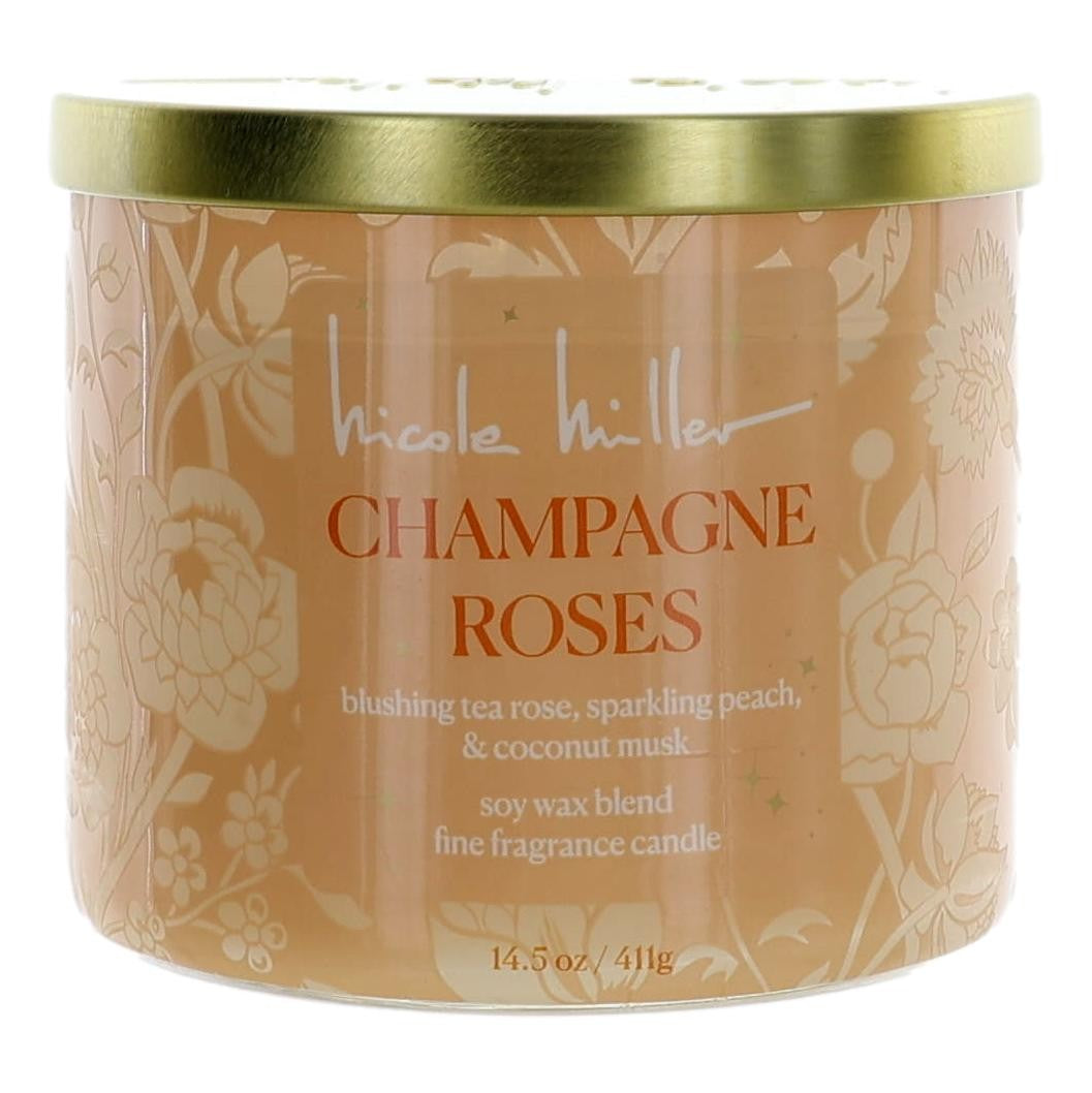 Photo of Nicole Miller 14.5 oz Soy Wax Blend 3 Wick Candle - Champagne Roses