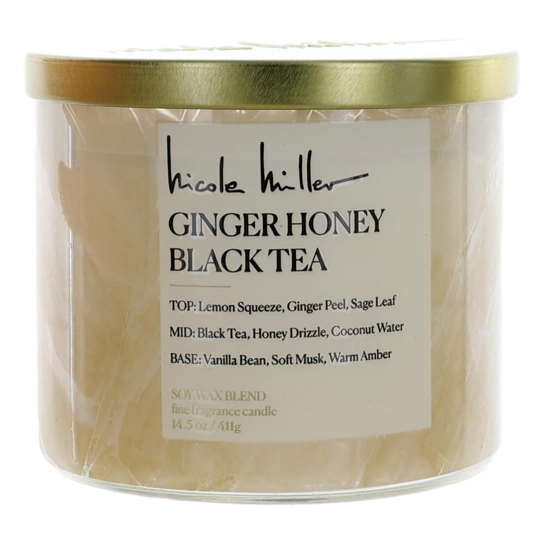 Photo of Nicole Miller 14.5oz Soy Wax Blend 3 Wick Candle - Ginger Honey Black Tea