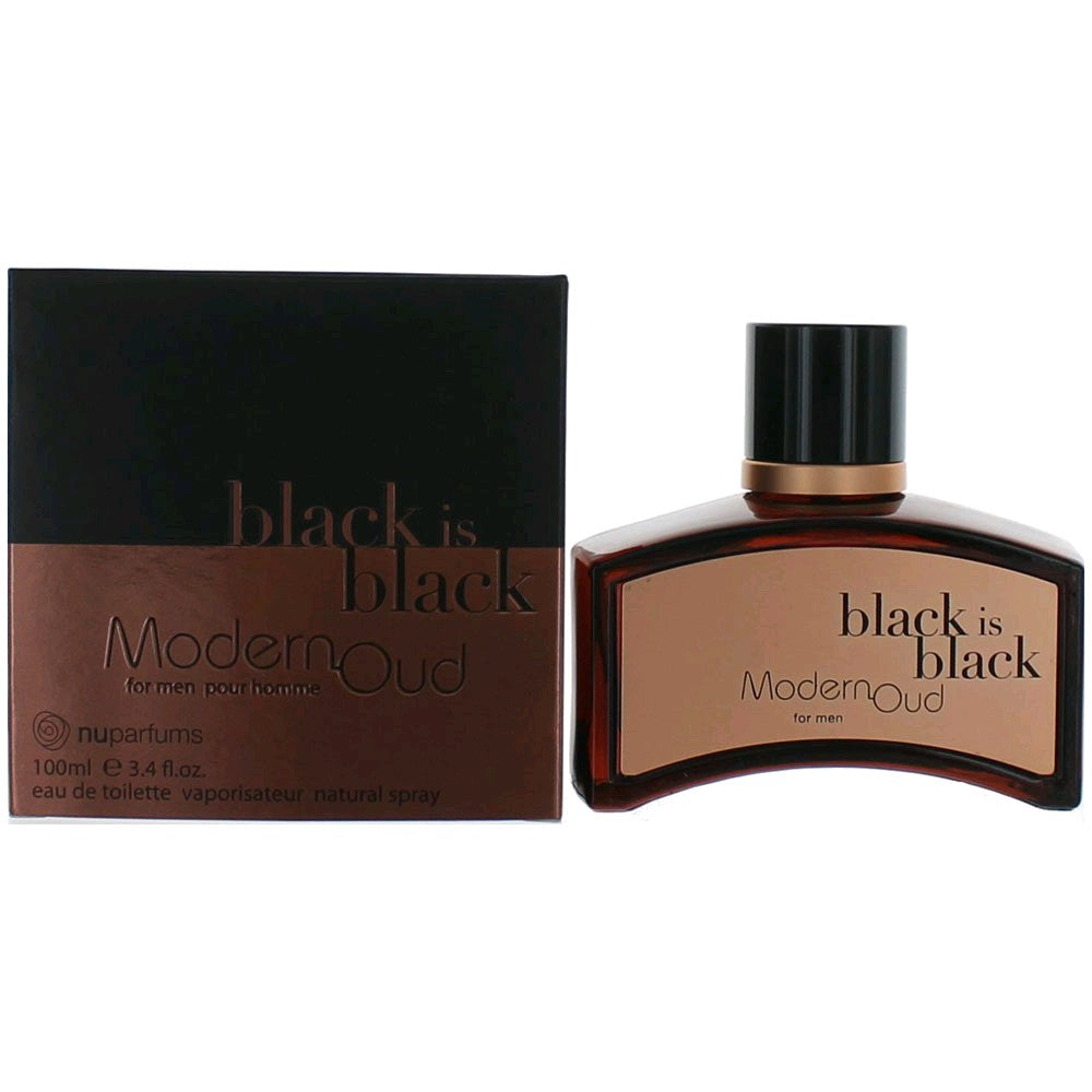 Bottle of Black is Black Modern Oud by NuParfums, 3.4 oz Eau De Toilette Spray for Men