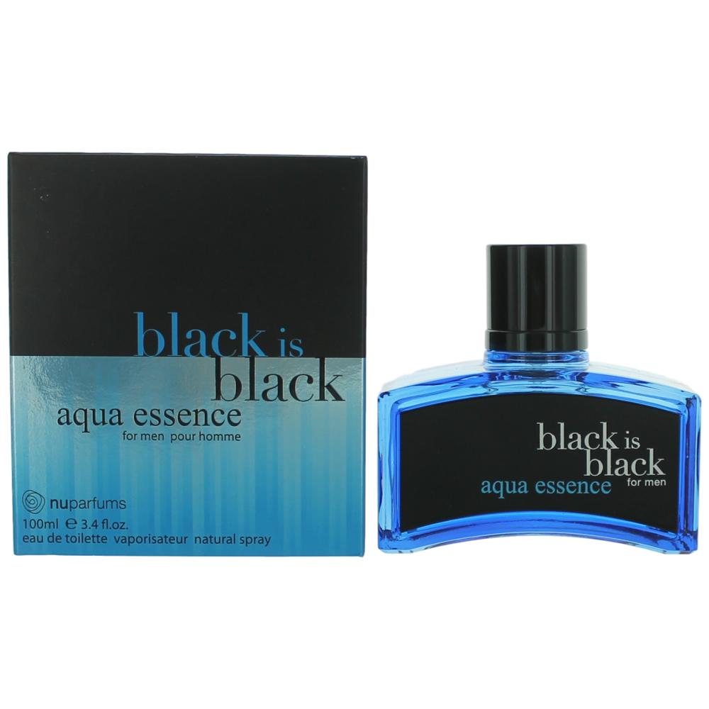 Bottle of Black is Black Aqua Essence by NuParfums, 3.4 oz Eau De Toilette Spray for Men