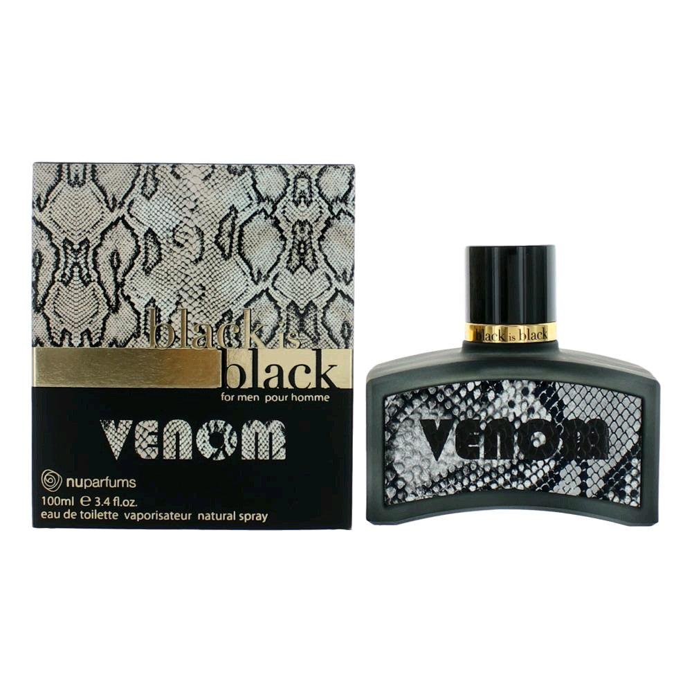 Bottle of Black is Black Venom by NuParfums, 3.4 oz Eau De Toilette Spray for Men