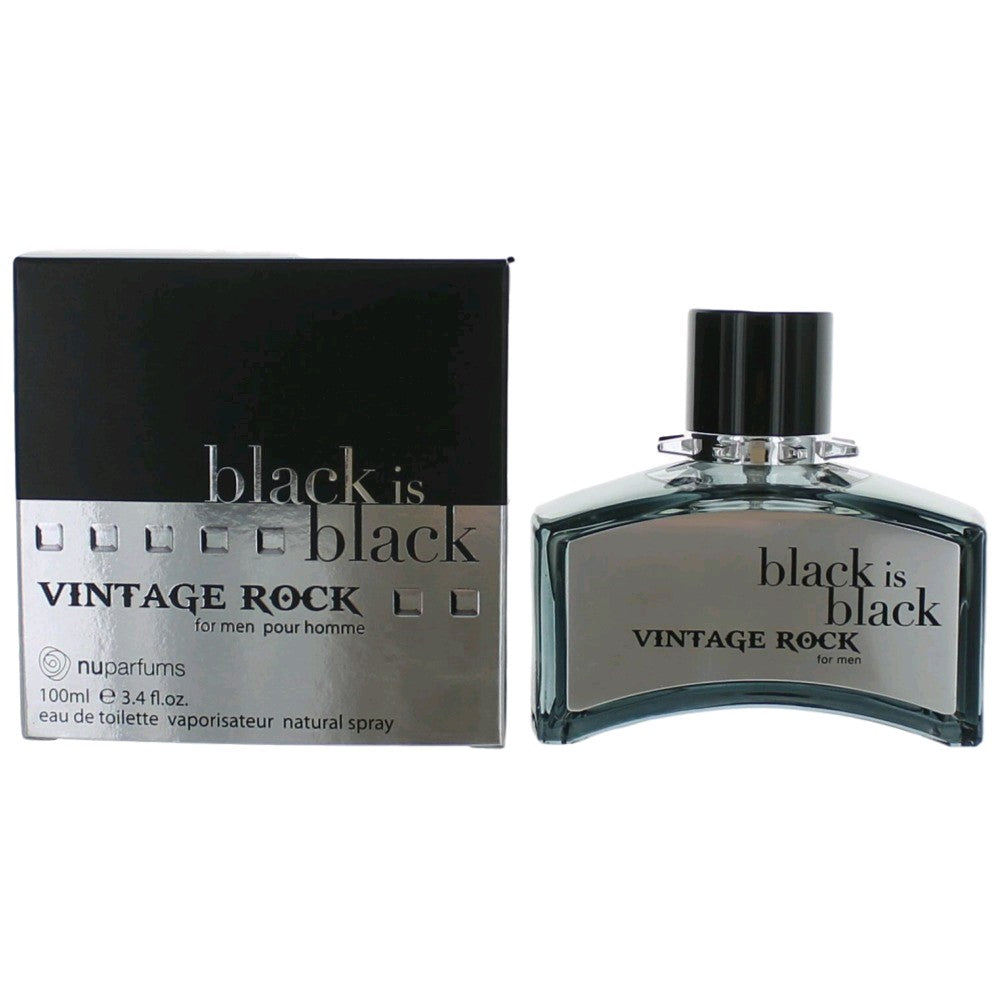 Bottle of Black is Black Vintage Rock by NuParfumes, 3.3 oz Eau de Toilette Spray for Men