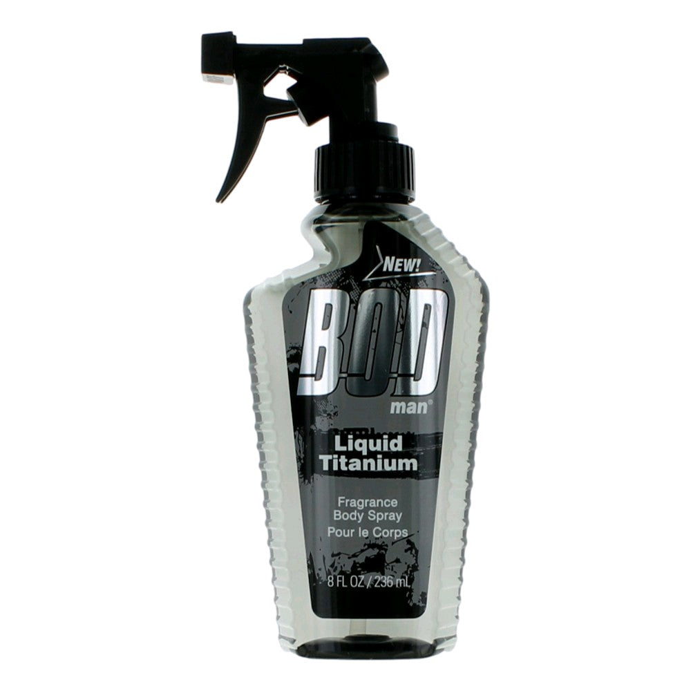 Bottle of Bod Man Liquid Titanium by Parfums De Coeur, 8 oz Frgrance Body Spray for Men