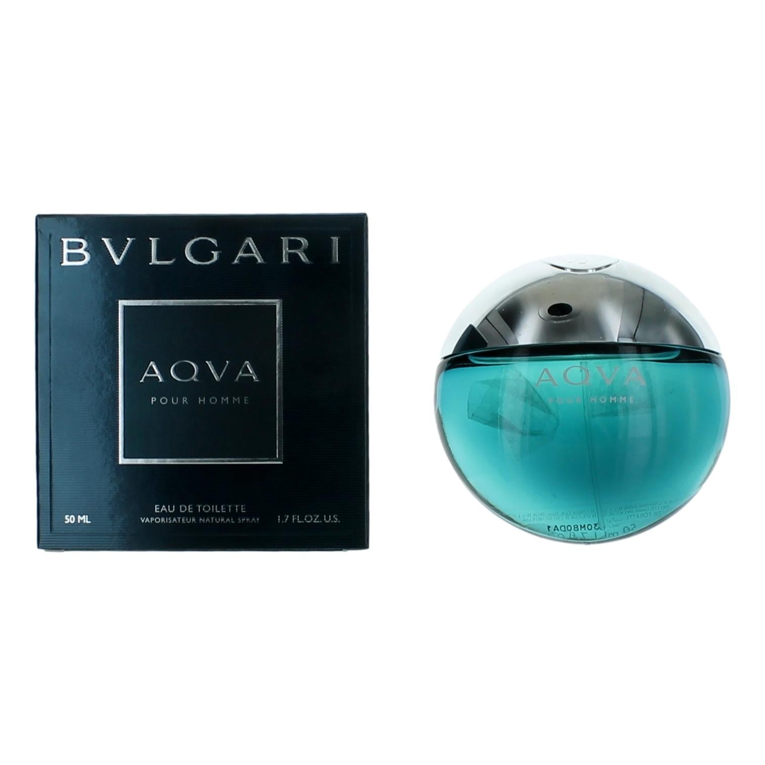 Bottle of Aqva Pour Homme by Bvlgari, 1.7 oz Eau de Toilette Spray for Men