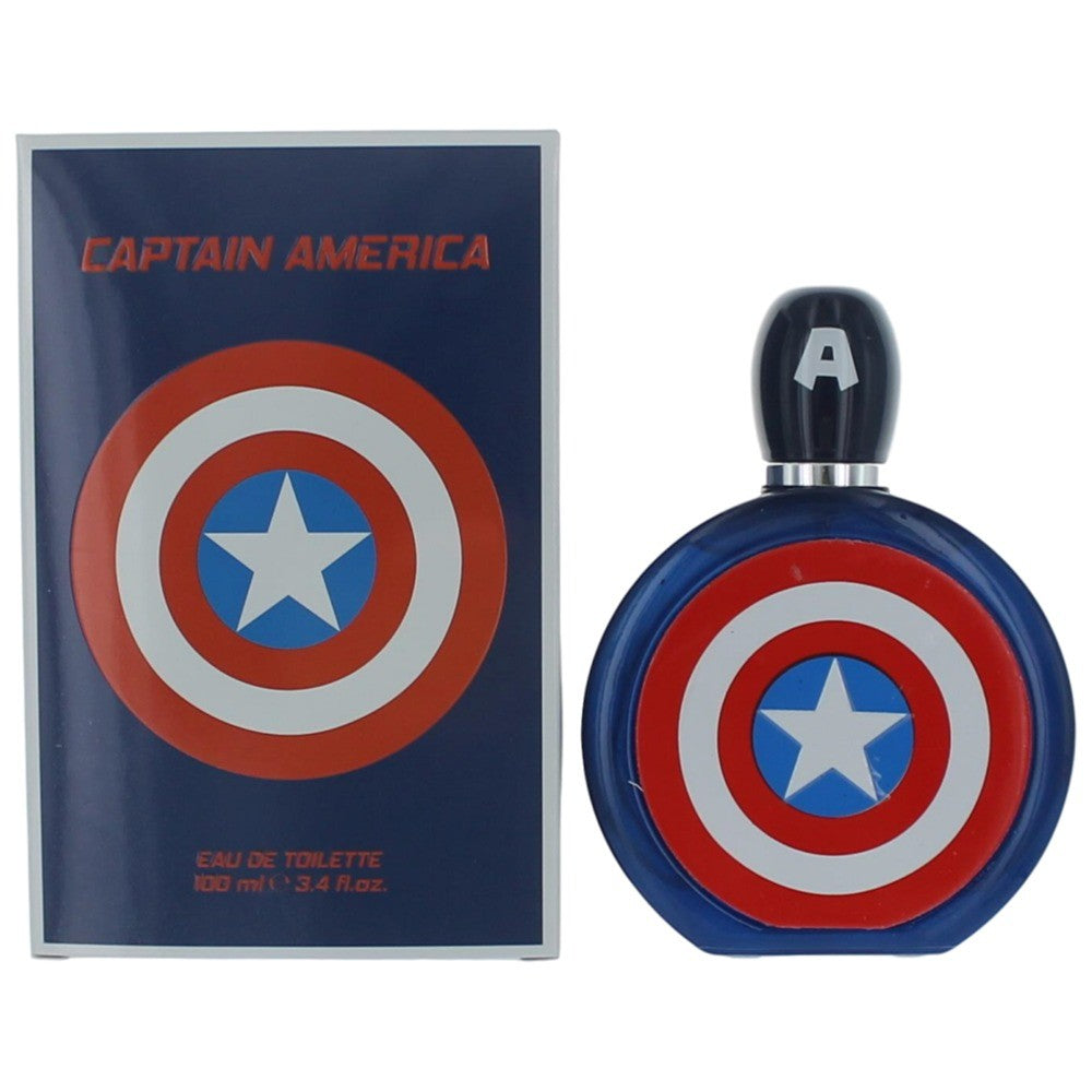 Bottle of Captain America by Marvel, 3.4 oz Eau De Toilette Spray for Men