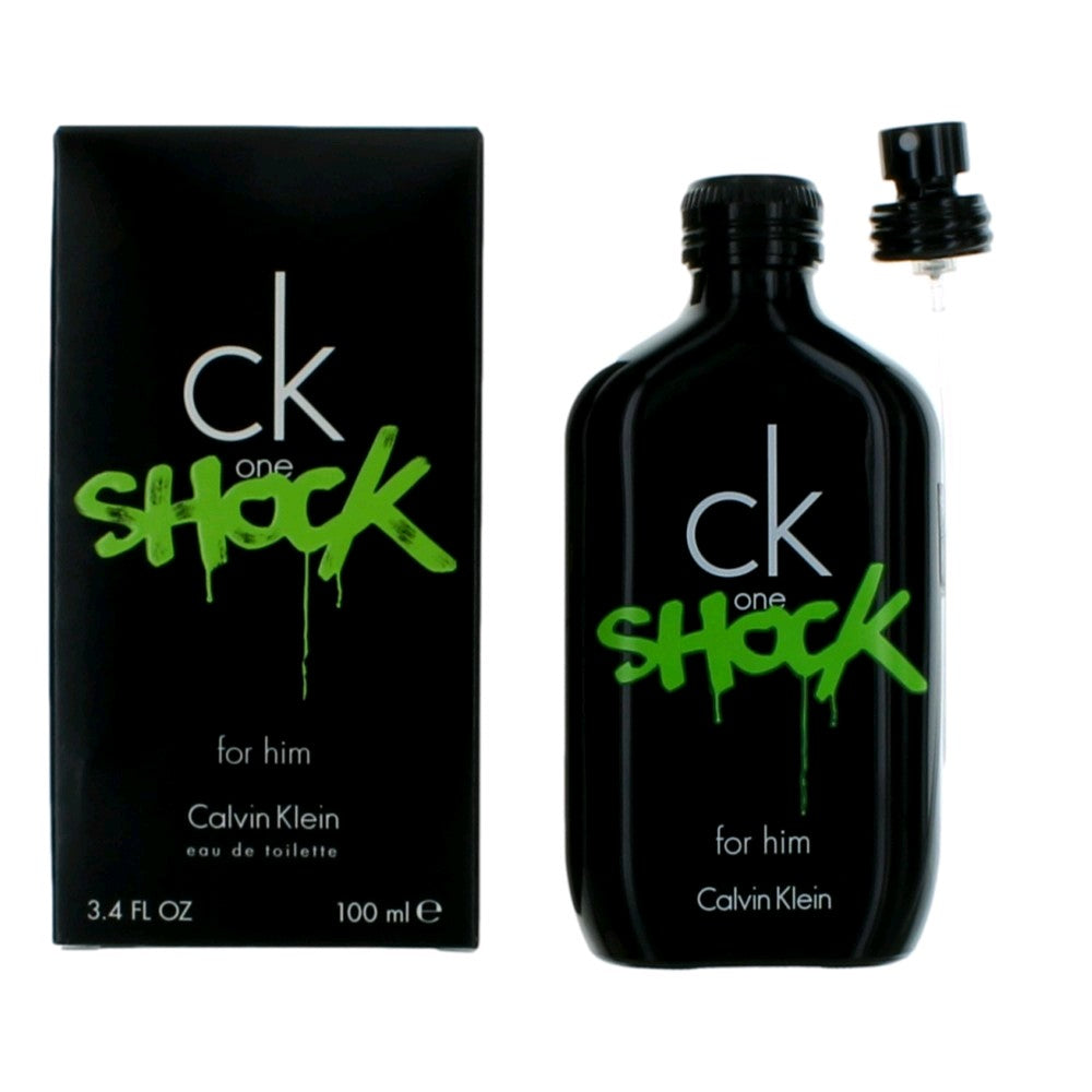 Bottle of CK One Shock by Calvin Klein, 3.4 oz Eau De Toilette Spray for Men