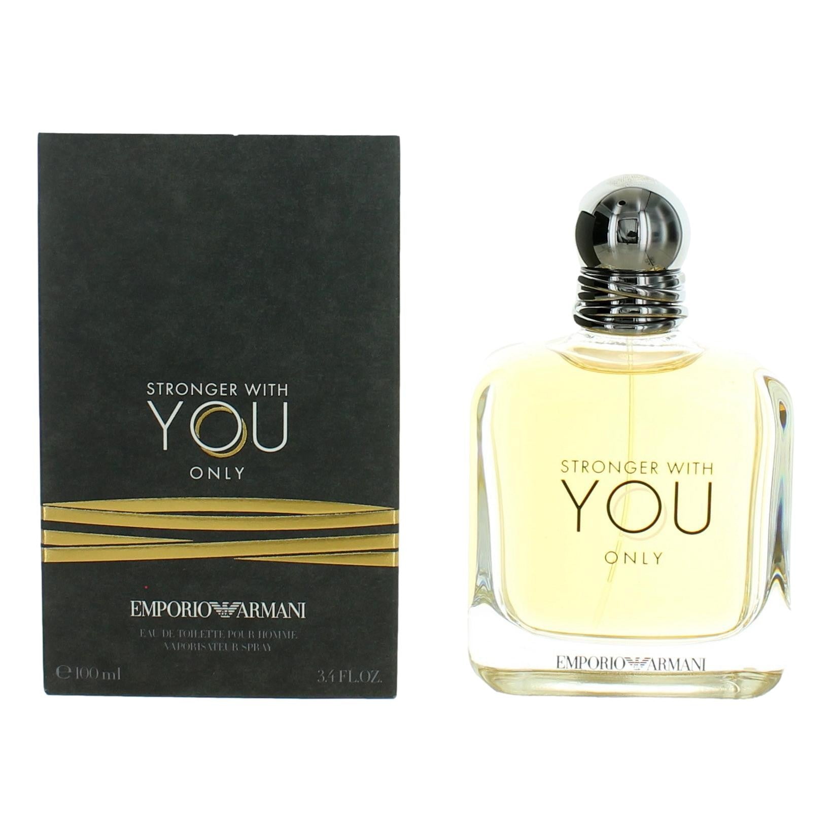 Bottle of Stronger With You Only by Emporio Armani, 3.4 oz Eau De Toilette Spray for Men