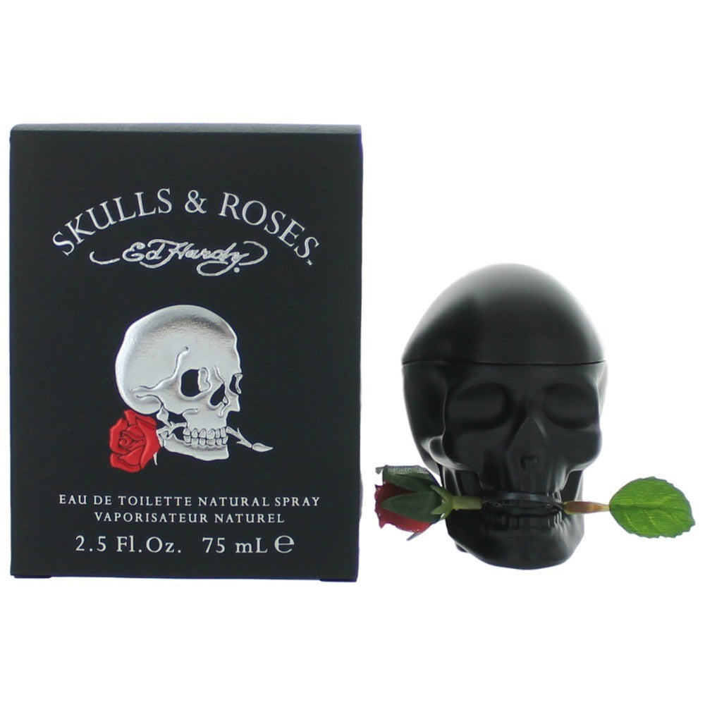 Bottle of Ed Hardy Skulls & Roses by Ed Hardy, 2.5 oz Eau De Toilette Spray for Men