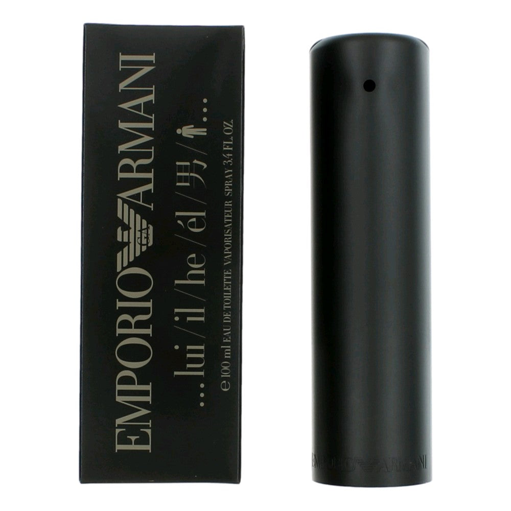 Bottle of Emporio Armani He by Giorgio Armani, 3.4 oz Eau De Toilette Spray for Men