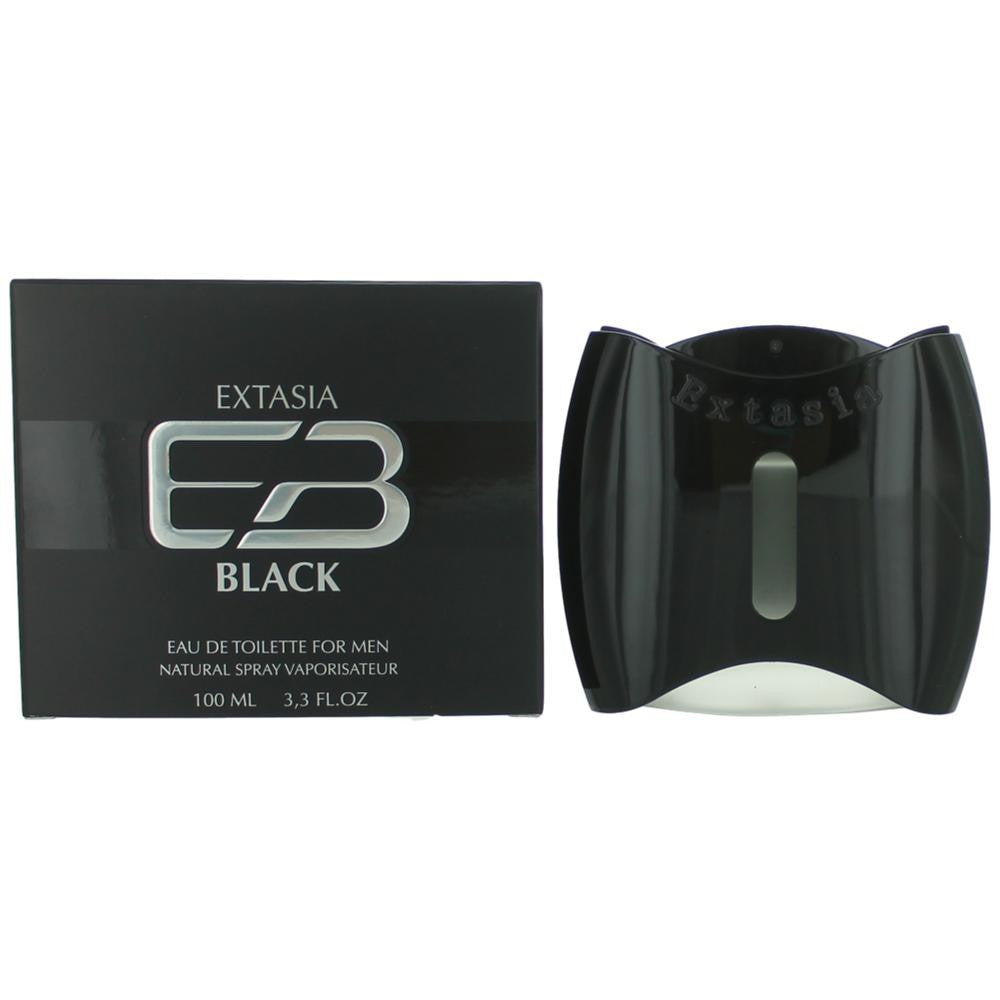 Bottle of Extasia Black by New Brand, 3.3 oz Eau De Toilette Spray for Men