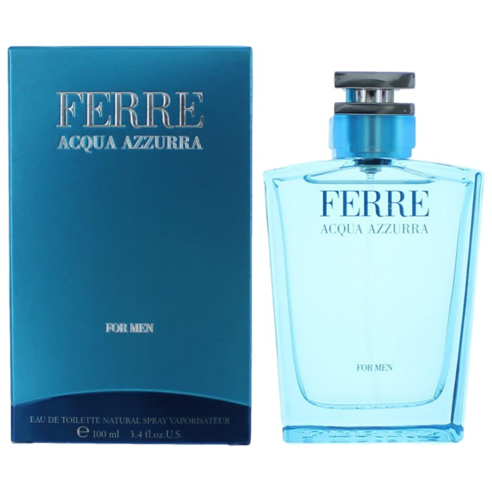 Bottle of Ferre Acqua Azzurra by Gianfranco Ferre, 3.4 oz Eau De Toilette Spray for Men