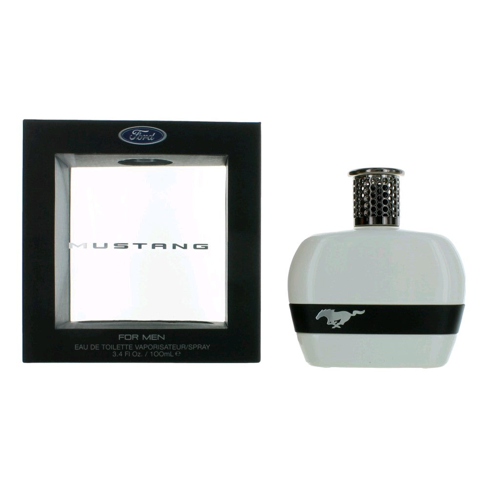 Bottle of Mustang White by Mustang, 3.4 oz Eau De Toilette Spray for Men