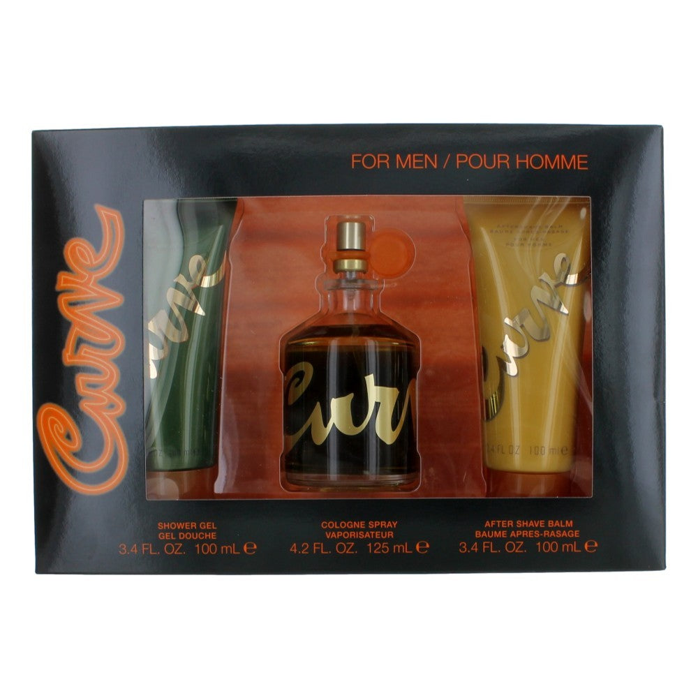 Bottle of Curve by Liz Claibrone, 3 Piece Gift Set for Men with 4.2 oz