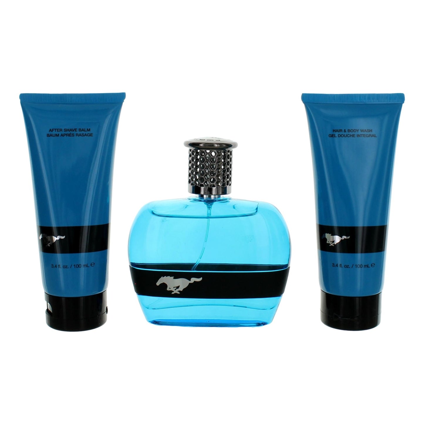 Bottle of Mustang Blue by Mustang, 3 Piece Gift Set for Men