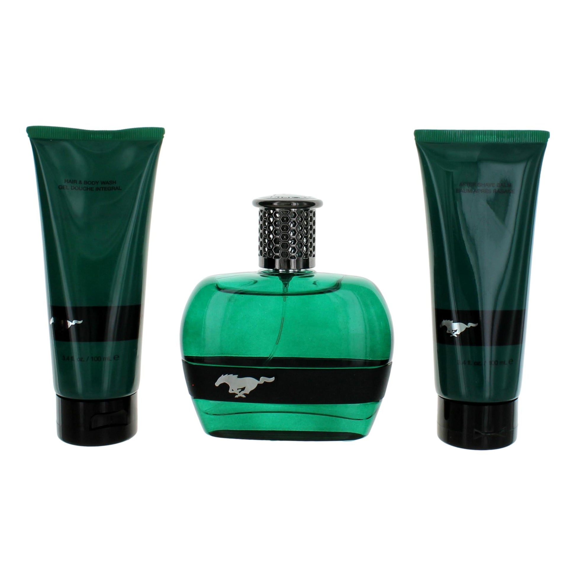 Bottle of Mustang Green by Mustang, 3 Piece Gift Set for Men