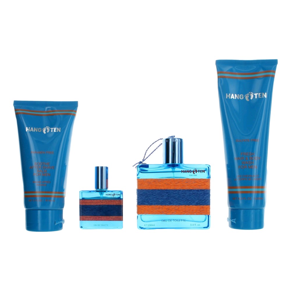 Bottle of Hang Ten by Hang Ten, 4 Piece Gift Set for Men