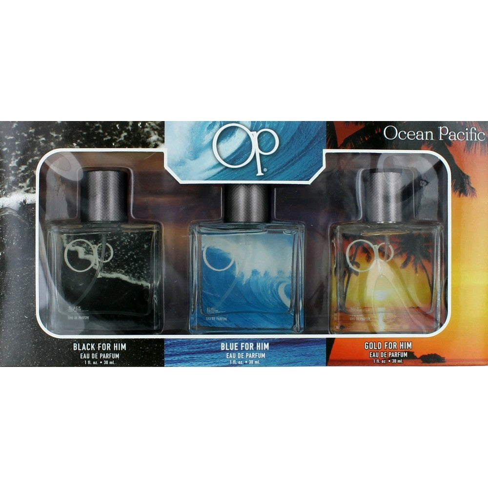 Bottle of OP by Ocean Pacific, 3 Piece Fragrance Gift Collection for Men