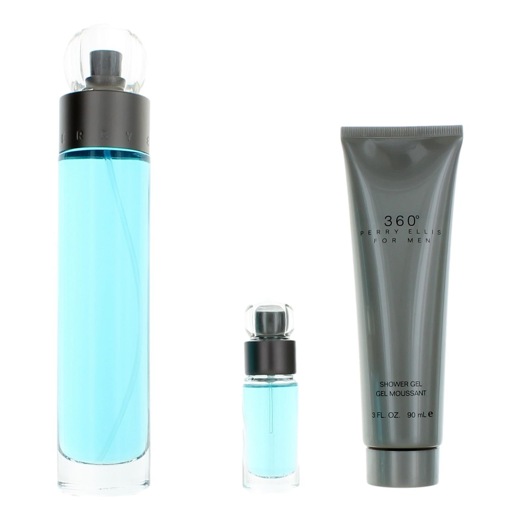 Bottle of Perry Ellis 360 by Perry Ellis, 3 Piece Gift Set for Men.