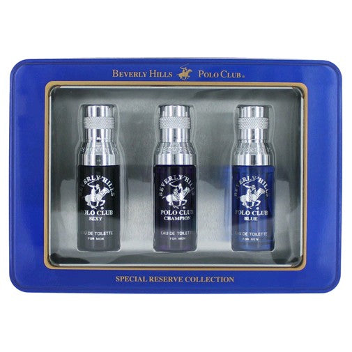 Bottle of BHPC Special Reserve Collection by Beverly Hills Polo Club, 3 Piece Mini Set for Men (Blue)