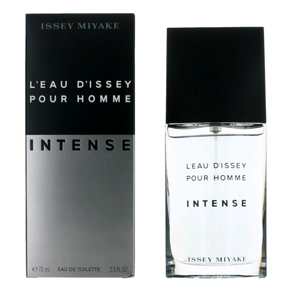 Bottle of L'eau D'issey Intense by Issey Miyake, 2.5 oz Eau De Toilette Spray for Men