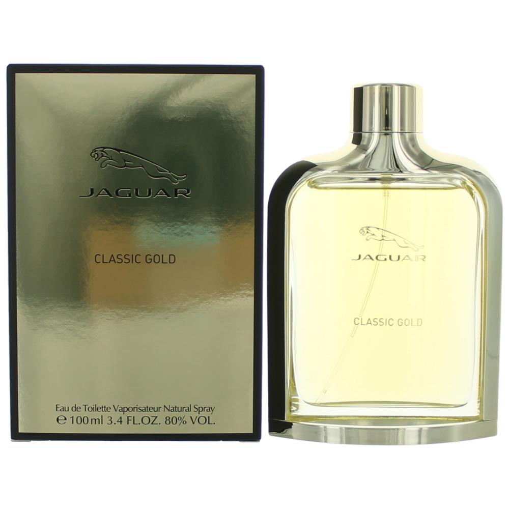 Bottle of Jaguar Classic Gold by Jaguar, 3.4 oz Eau De Toilette Spray for Men