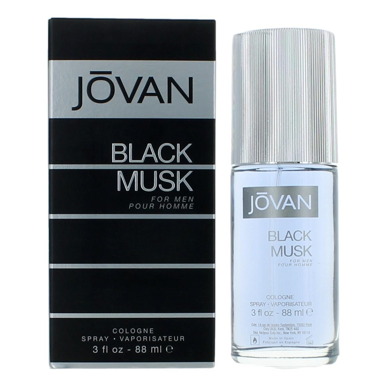 Bottle of Jovan Black Musk by Jovan, 3 oz Cologne Spray for Men