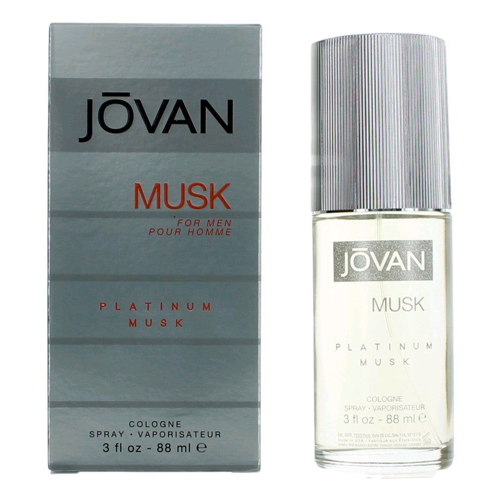 Bottle of Jovan Platinum Musk by Jovan, 3 oz Eau De Cologne Spray for Men