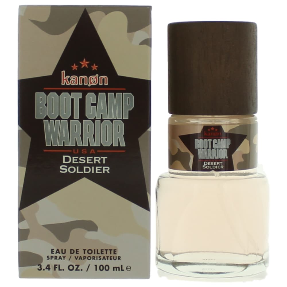 Bottle of Kanon Boot Camp Warrior Desert Soldier by Kanon, 3.4 oz Eau De Toilette Spray for Men