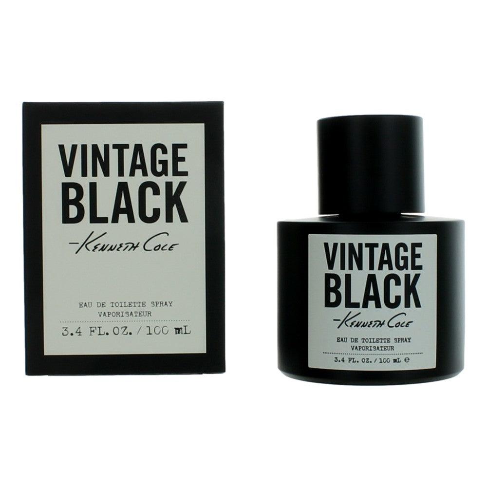 Bottle of Kenneth Cole Vintage Black by Kenneth Cole, 3.4 oz Eau De Toilette Spray for Men