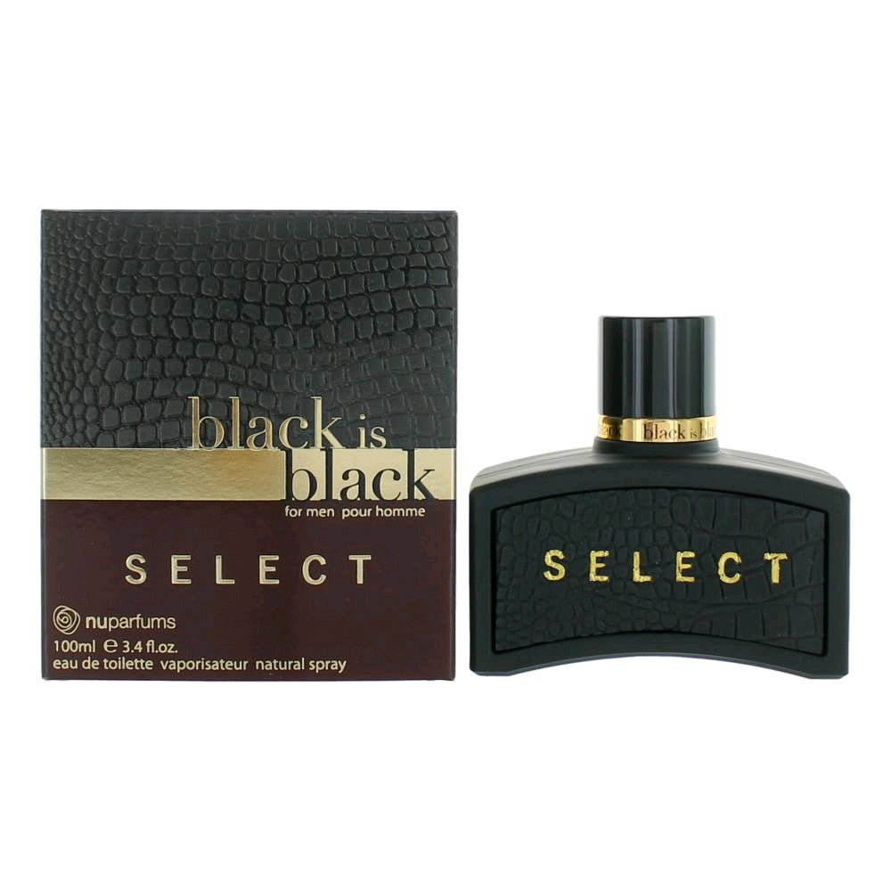 Bottle of Black is Black Select by NuParfums, 3.4 oz Eau De Toilette Spray for Men