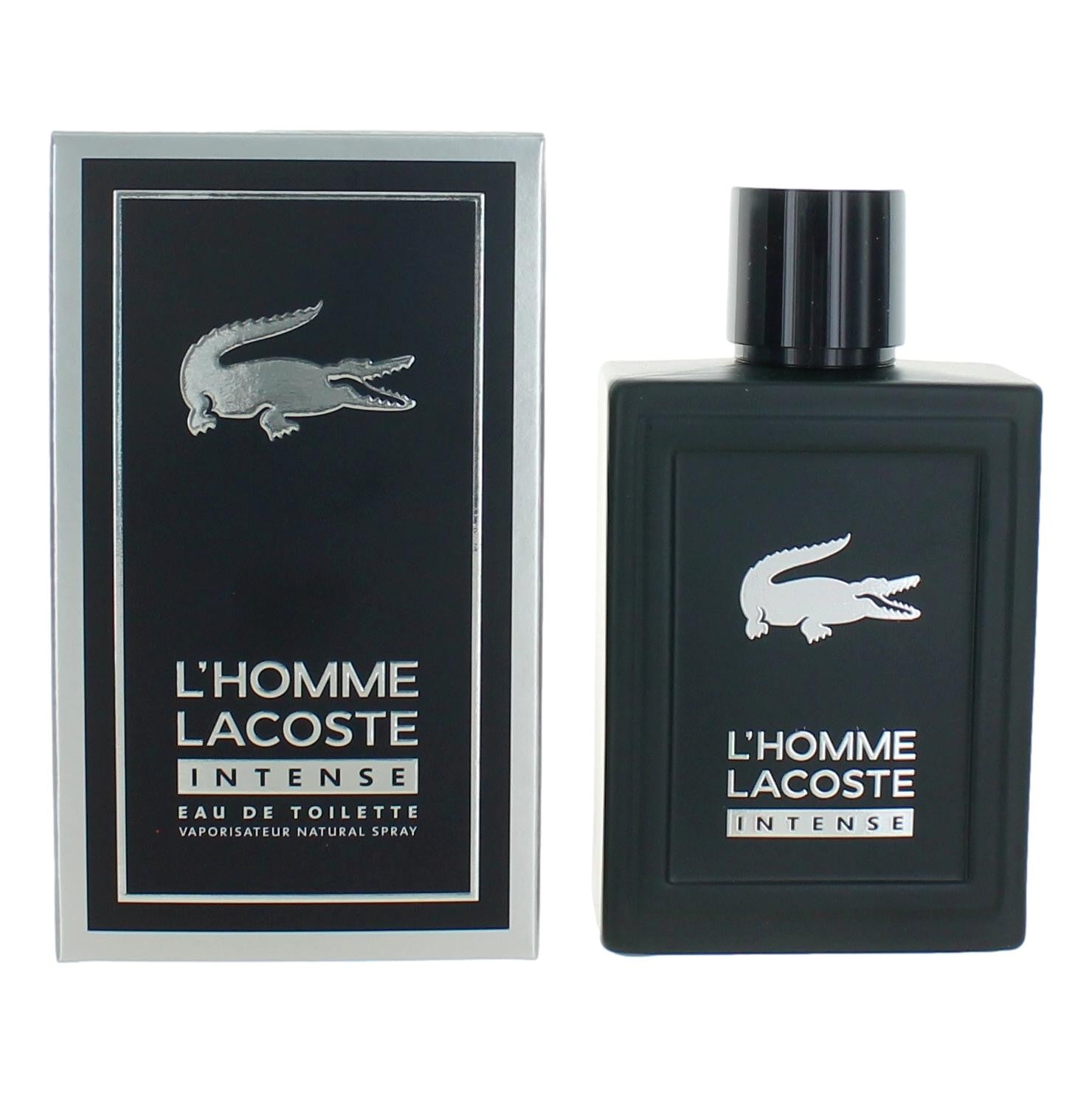 Bottle of L'Homme Lacoste Intense by Lacoste, 3.3 oz Eau De Toilette Spray for Men