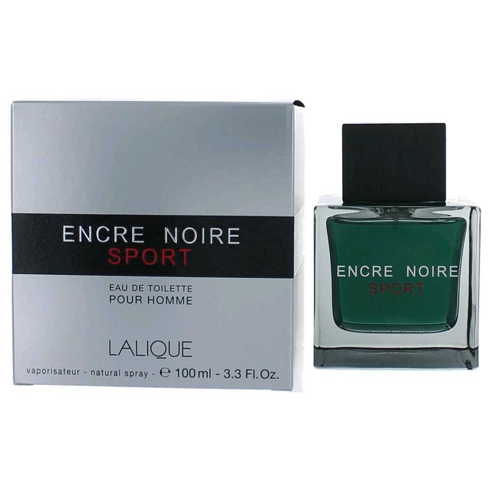 Bottle of Encre Noire Sport by Lalique, 3 oz Eau De Toilette Spray for Men