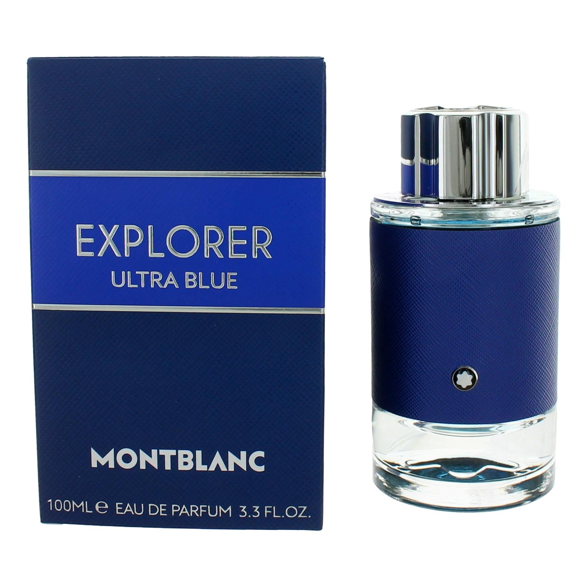 Bottle of Explorer Ultra Blue by Mont Blanc, 3.3 oz Eau De Parfum Spray for Men