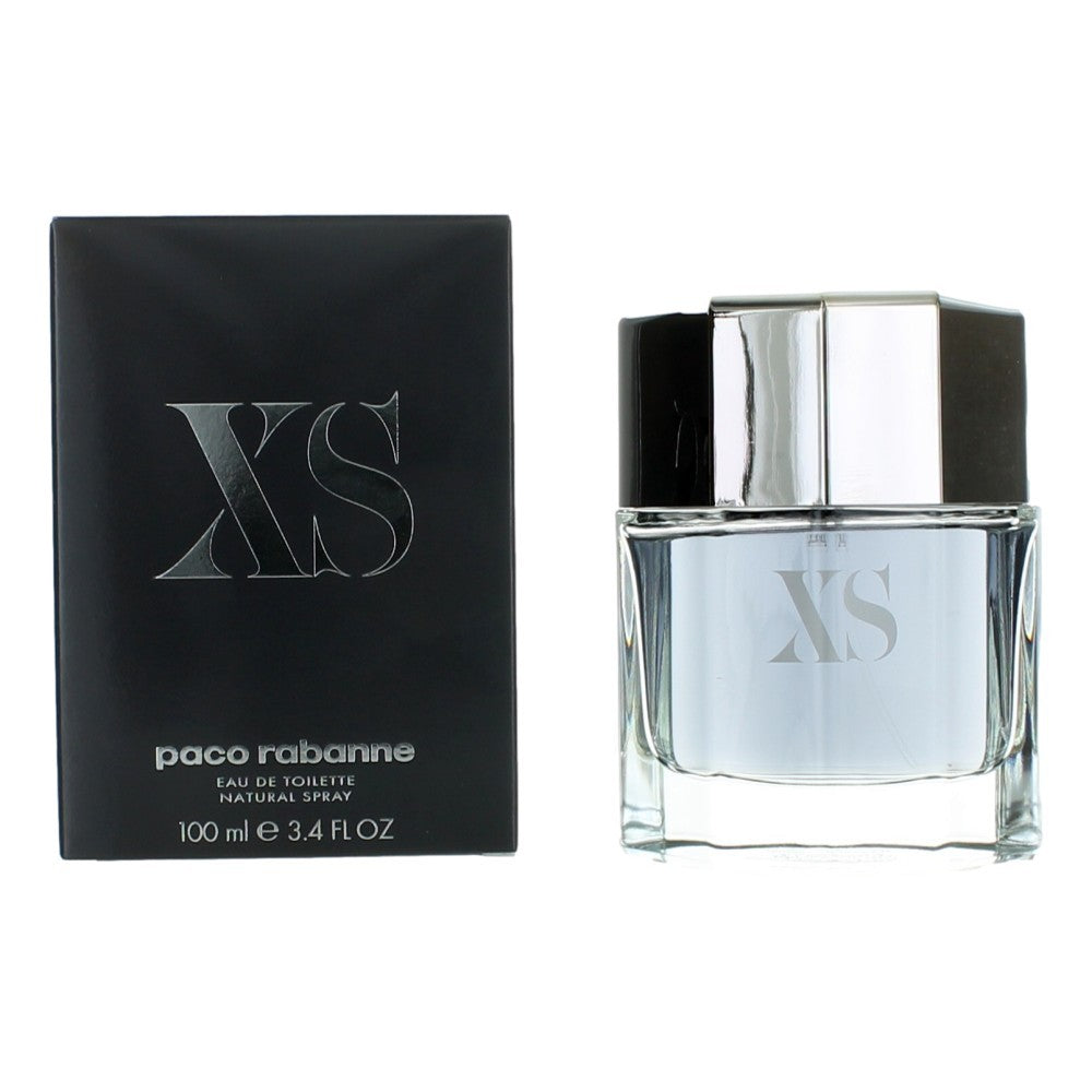 Bottle of XS Grey by Paco Rabanne, 3.4 oz Eau De Toilette Spray for Men