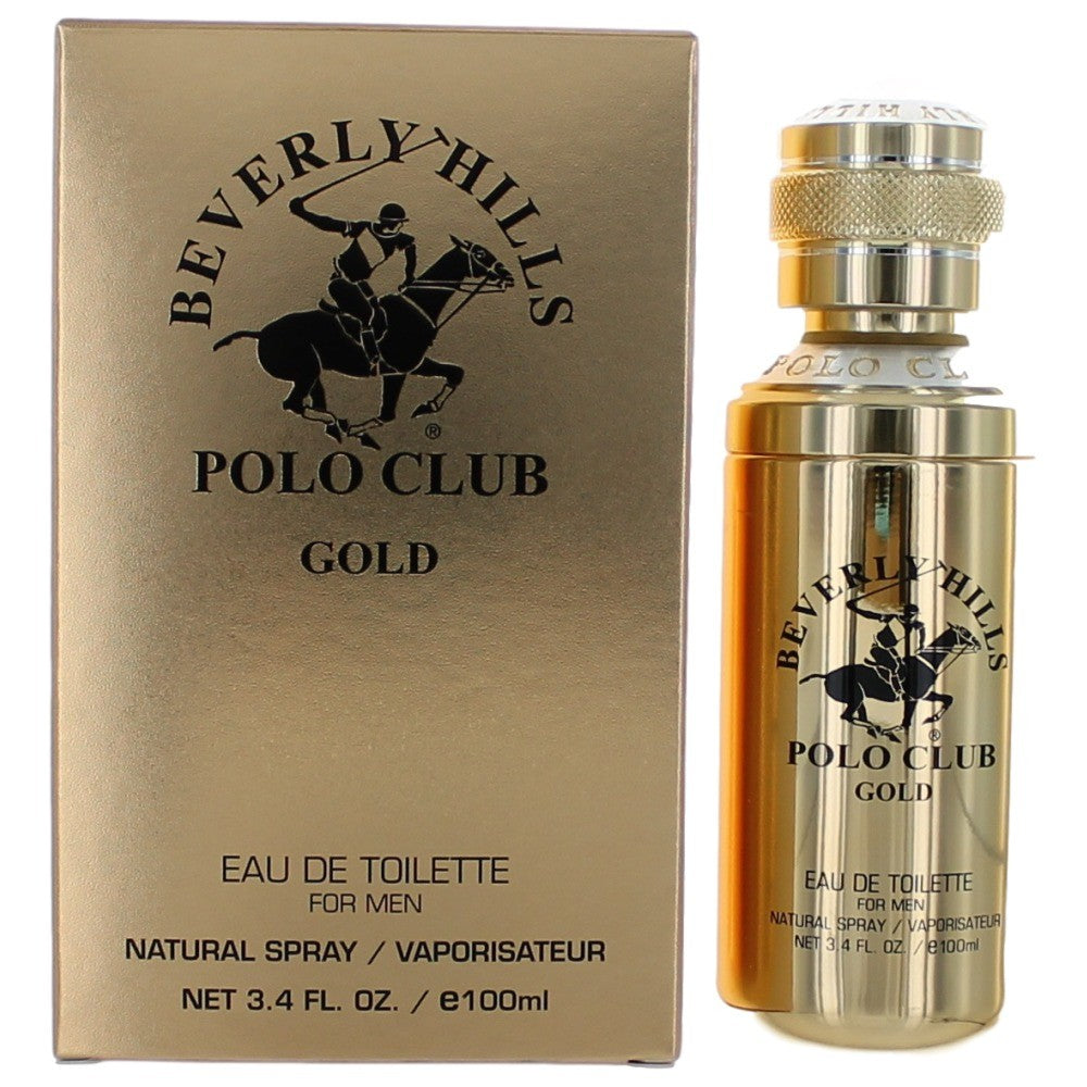 Bottle of BHPC Gold by Beverly Hills Polo Club, 3.4 oz Eau de Toilette Spray for Men