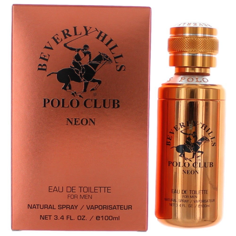 Bottle of BHPC Neon by Beverly Hills Polo Club, 3.4 oz Eau De Toilette Spray for Men