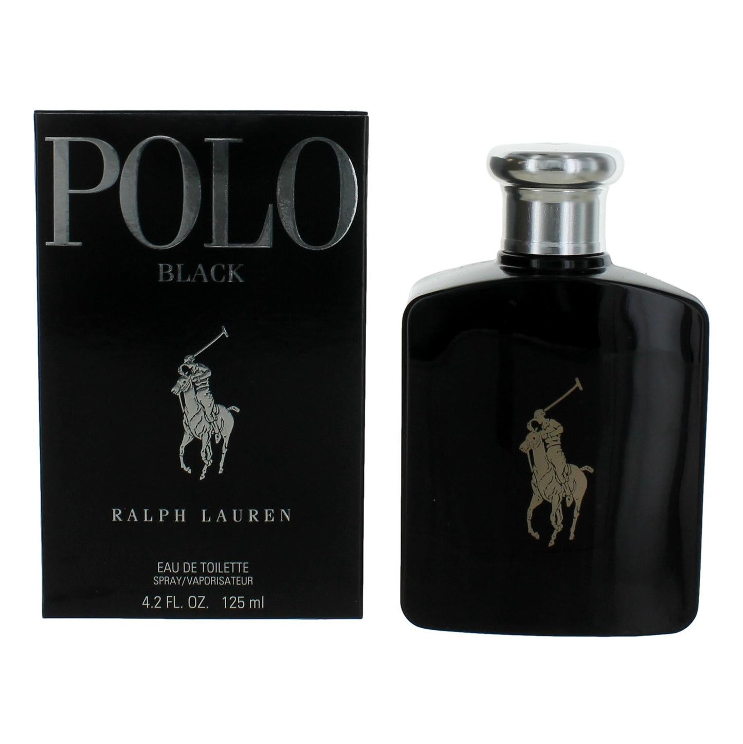Bottle of Polo Black by Ralph Lauren, 4.2 oz Eau De Toilette Spray for Men