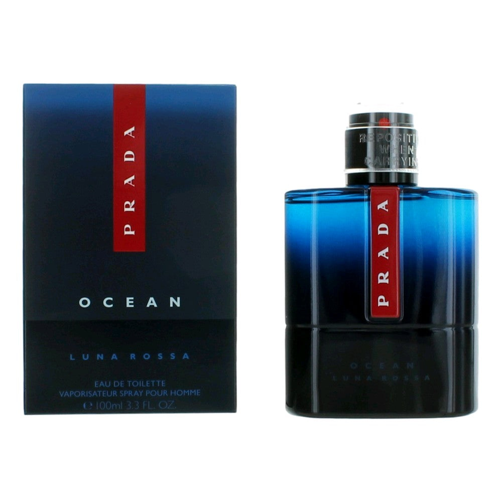 Bottle of Prada Luna Rossa Ocean by Prada, 3.4 oz Eau de Toilette Spray for Men